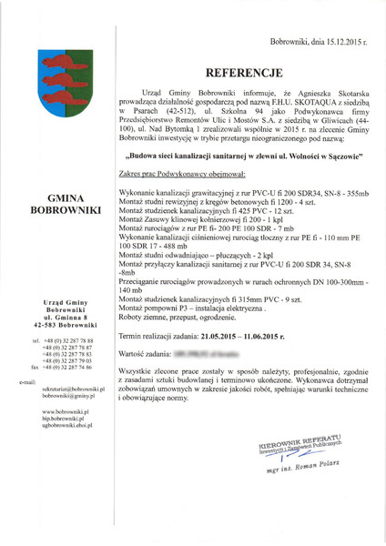 Referencje - kompleksowe roboty ziemne